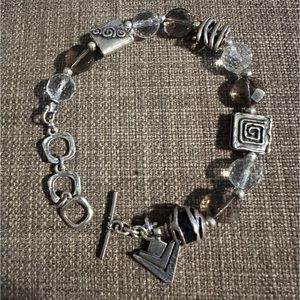 Silpada Smoky quartz, Crystal, and sterling silver bracelet.
